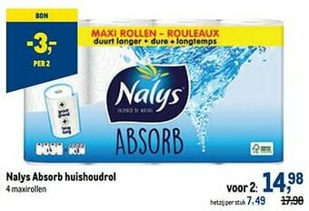 Makro Nalys absorb huishoudrol aanbieding
