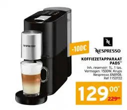 Trafic Nespresso koffiezetapparaat pads aanbieding