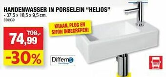 Hubo Handenwasser in porselein helios aanbieding