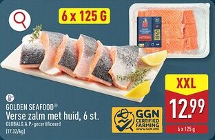 ALDI Golden seafood Verse zalm met huid, aanbieding