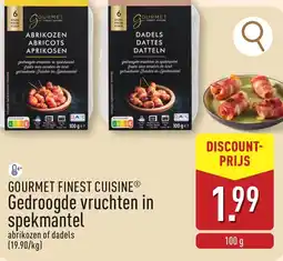 ALDI Gourmet finest cuisine gedroogde vruchten in spekmantel aanbieding