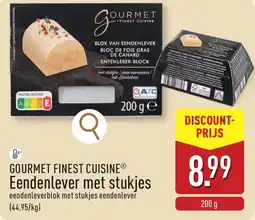 ALDI Gourmet finest cuisine eendenlever met stukjes aanbieding
