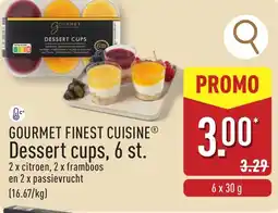 ALDI Gourmet finest cuisine dessert cups aanbieding