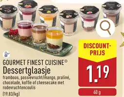 ALDI Gourmet finest cuisine dessertglaasje aanbieding