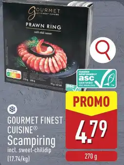 ALDI Gourmet finest cuisine scampiring aanbieding