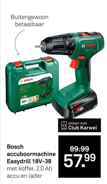 Karwei Bosch accuboormachine Easydrill aanbieding