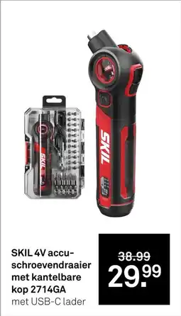Karwei SKIL 4V accu- schroevendraaier met kantelbare kop 2714GA aanbieding