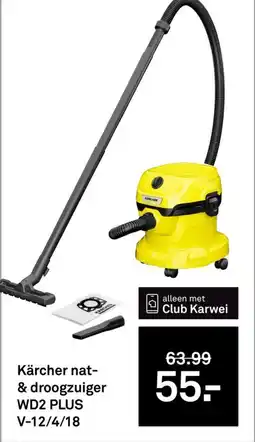 Karwei Kärcher nat & Droogzuiger WD2 PLUS V-12/4/18 aanbieding