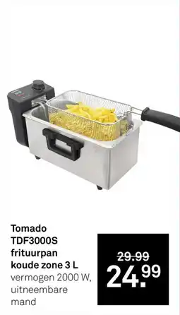 Karwei Tomado TDF3000S Frituurpan Koude Zone aanbieding