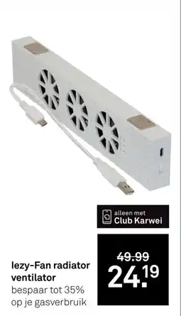 Karwei Lezy-Fan Radiator Ventilator aanbieding