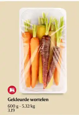 Delhaize Gekleurde wortelen aanbieding