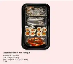 Delhaize Aperitiefschotel met vistapas aanbieding