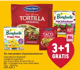 Delhaize Tex-mex product of groenteconserven aanbieding