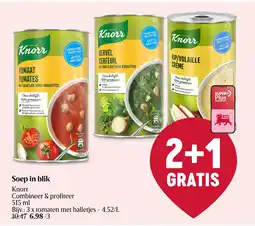 Delhaize Soep in blik aanbieding