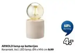 Jysk Arnold Lamp op batterijen aanbieding