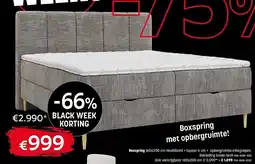 Gaverzicht Boxspring Hoofdbord + Topper + Opbergruimte Inbegrepen. Bekleding Kreon-lech aanbieding