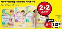 Kruidvat 4 x luiers midpack 2 Newborn 48 stuks aanbieding