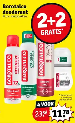 Kruidvat 4 x deospray Original 150 ml aanbieding
