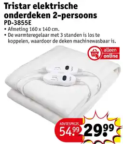 Kruidvat Tristar elektrische onderdeken 2-persoons aanbieding