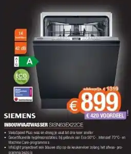 Expert Siemens Inbouwvaatwasser SISN63EX22CE aanbieding
