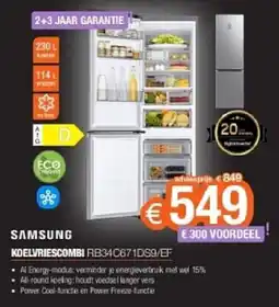 Expert Samsung Koelvriescombi RB34C671DS9/EF aanbieding