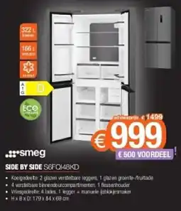 Expert smeg Side by side S6FQ148KD aanbieding