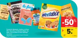 Carrefour Market Producten Weetabix, Jordans, La Favo, Miel l'Apiculteur, Krisprolls, Maple Joe, Natù, Lune de Miel en thee Twinings aanbieding