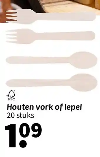 Wibra Houten vork of lepel aanbieding