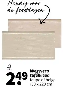 Wibra Wegwerp tafelkleed taupe of beige aanbieding