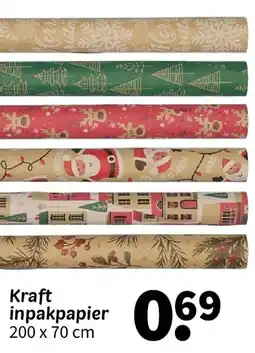 Wibra Kraft inpakpapier aanbieding