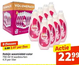 Wibra Robijn wasmiddel color aanbieding