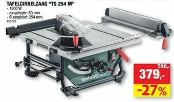 Hubo Metabo tafelcirkelzaag ts 254 m aanbieding