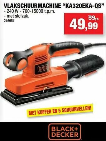 Hubo Black + decker vlakschuurmachine ka320eka-qs aanbieding