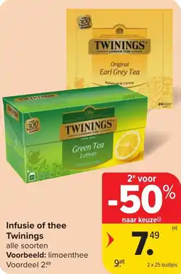 Hyper Carrefour Infusie of thee twinings aanbieding
