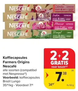 Hyper Carrefour Koffiecapsules farmers origins nescafé aanbieding