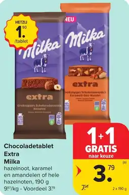 Hyper Carrefour Chocoladetablet extra milka aanbieding