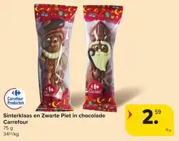 Hyper Carrefour Sinterklaas en zwarte piet in chocolade carrefour aanbieding