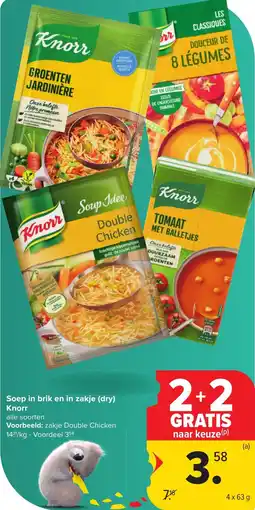Hyper Carrefour Soep in brik en in zakje dry knorr aanbieding