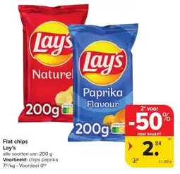 Hyper Carrefour Flat chips lay's aanbieding