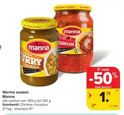 Hyper Carrefour Warme sauzen manna aanbieding