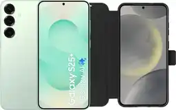Coolblue Samsung Galaxy S25 Plus 256 Go Menthe 5G + BlueBuilt Book Case Noir aanbieding