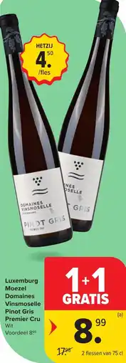 Hyper Carrefour Luxemburg moezel domaines vinsmoselle pinot gris premier cru aanbieding