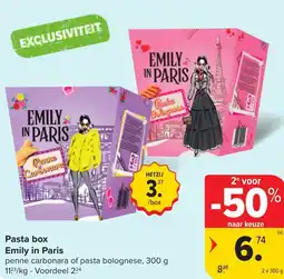 Hyper Carrefour Emily in Paris Pasta box aanbieding