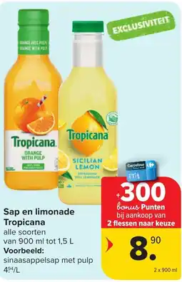 Hyper Carrefour Tropicana Sap en limonade aanbieding