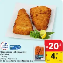 Hyper Carrefour Gepaneerde kabeljauwfilet aanbieding