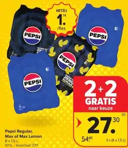 Hyper Carrefour Pepsi Regular, Max of Max Lemon aanbieding