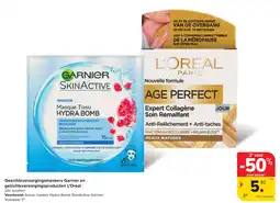 Hyper Carrefour Gezichtsverzorgingsmaskers Garnier en gezichtsverzorgingsproducten L'Oréal aanbieding