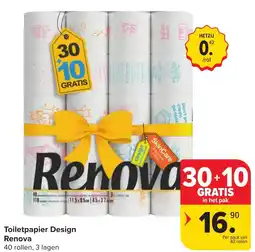 Hyper Carrefour Renova Toiletpapier Design aanbieding