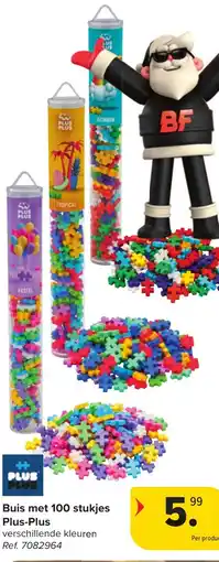 Hyper Carrefour Buis met 100 stukjes Plus-Plus aanbieding