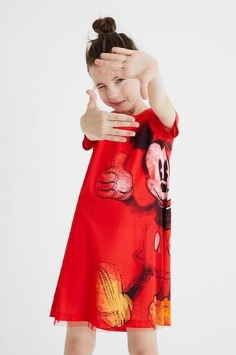Desigual T-shirtjurk met Mickey Mouse - RED - 5/6 aanbieding